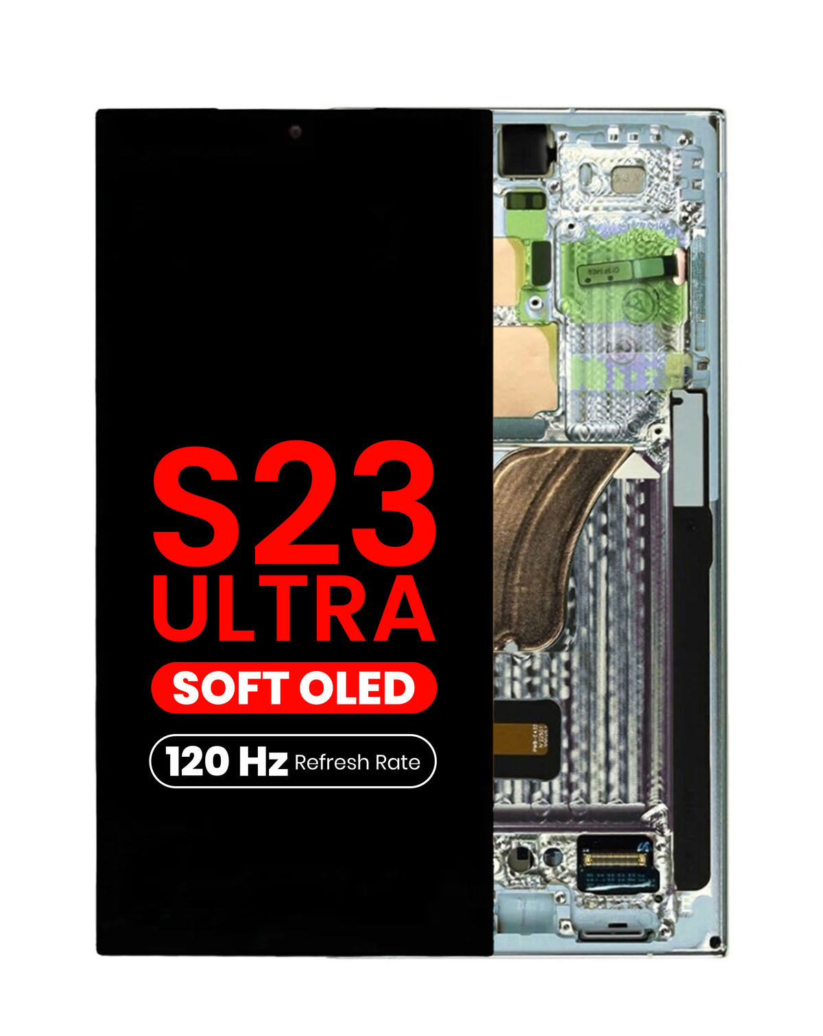 OLED Assembly with Frame for Galaxy S23 Ultra (S918) (Sky Blue) (Aftermarket Plus Soft / 120Hz)
