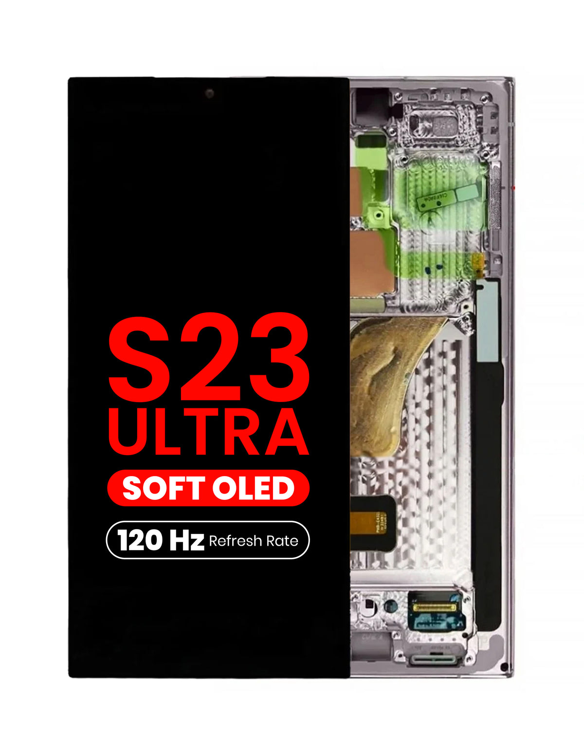 OLED Assembly with Frame for Galaxy S23 Ultra (S918) (Lavender) (Aftermarket Plus Soft / 120Hz)
