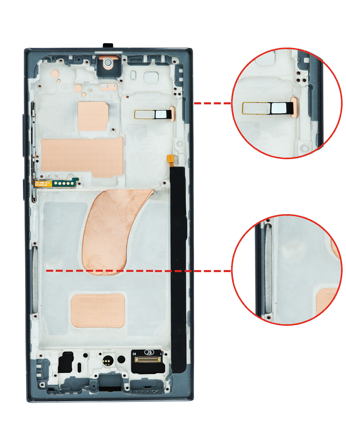 LCD Assembly with Frame for Galaxy S23 Ultra (S918) (Phantom Black) (Without Fingerprint) (Aftermarket Incell)
