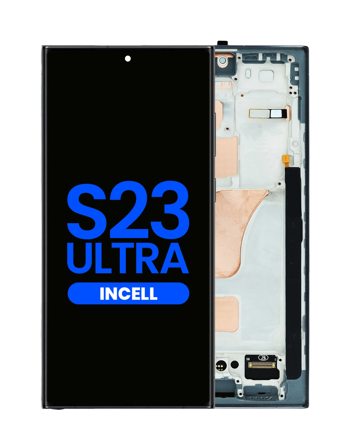 LCD Assembly with Frame for Galaxy S23 Ultra (S918) (Phantom Black) (Without Fingerprint) (Aftermarket Incell)