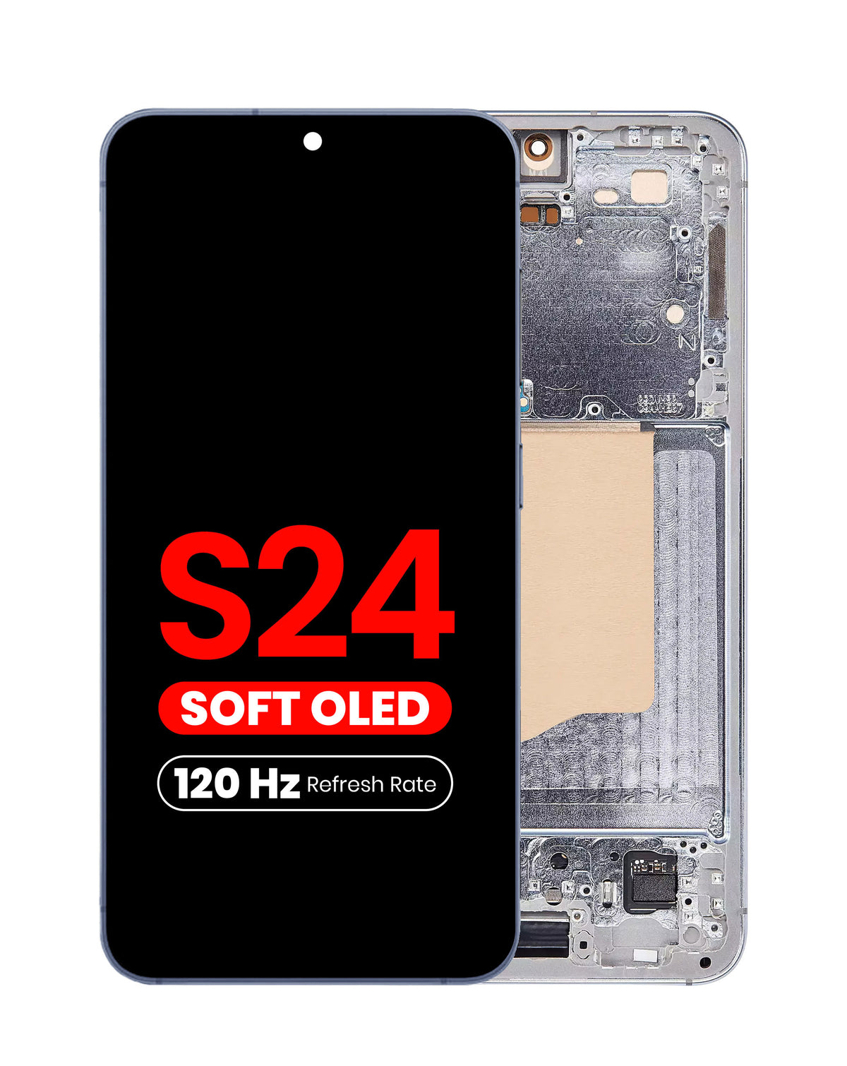 OLED Assembly with Frame for Galaxy S24 (S921) (Sapphire Blue) (Aftermarket Plus Soft / 120Hz)