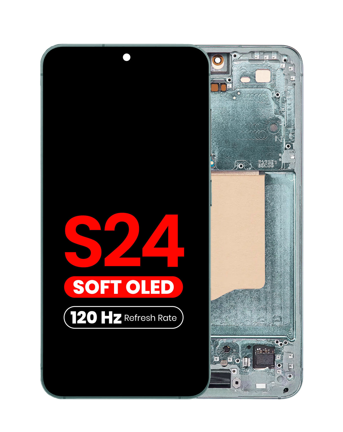 OLED Assembly with Frame for Galaxy S24 (S921) (Jade Green) (Aftermarket Plus Soft / 120Hz)