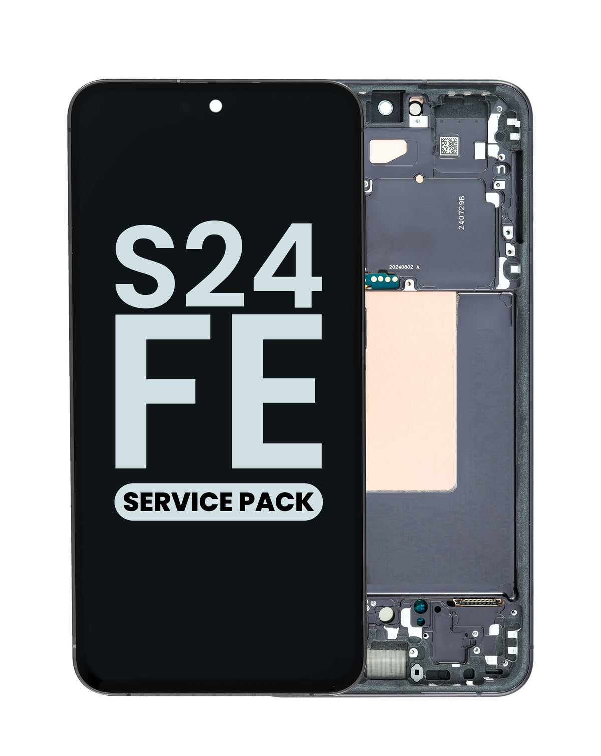 OLED Assembly with Frame for Galaxy S24 FE (S721) (Graphite) (Service Pack)