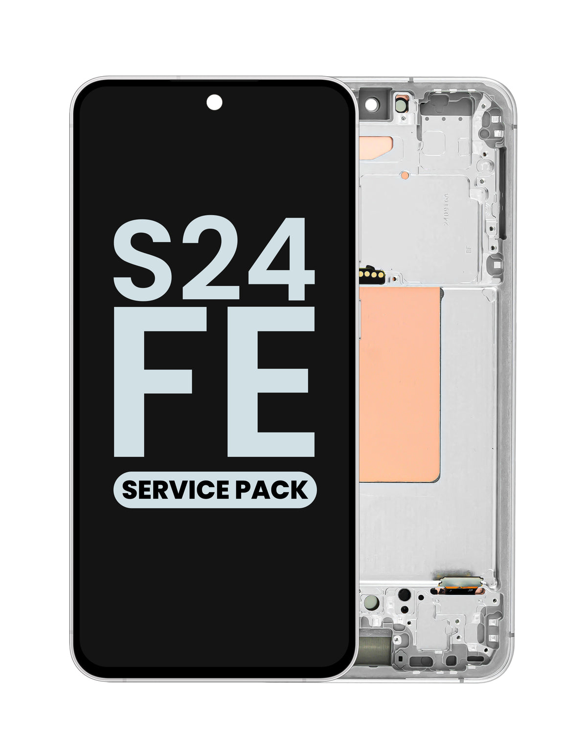 OLED Assembly with Frame for Galaxy S24 FE (S721) (Gray) (Service Pack)