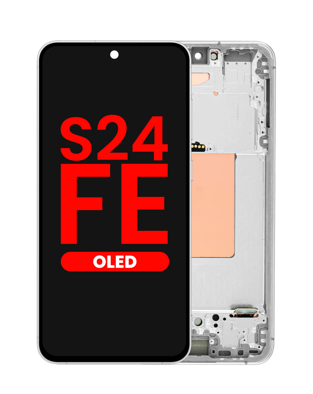 OLED Assembly with Frame for Galaxy S24 FE (S721) (Gray) (Aftermarket Plus Soft)
