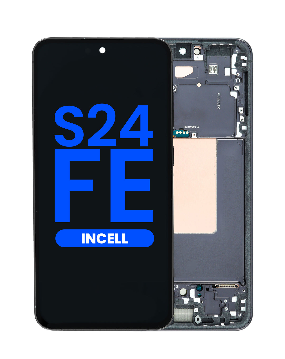 LCD Assembly with Frame for Galaxy S24 FE (S721) (Graphite) (Without Fingerprint) (Aftermarket Incell)