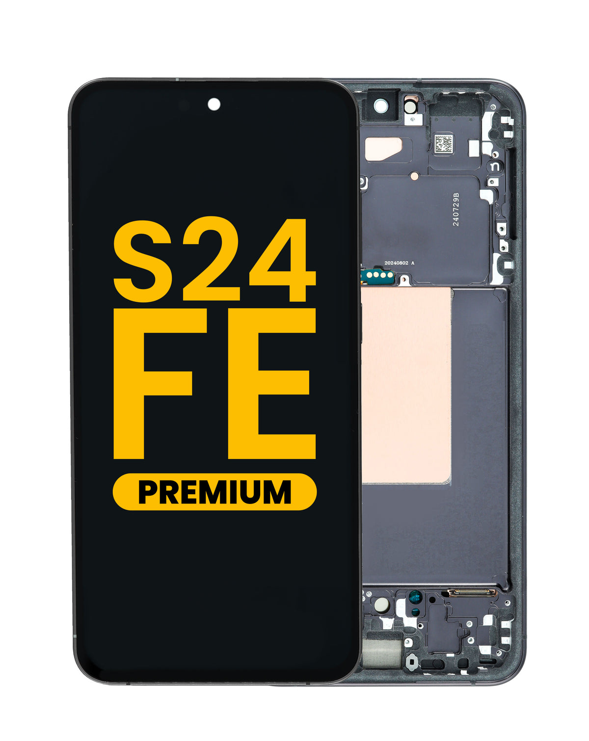 OLED Assembly with Frame for Galaxy S24 FE (S721) (Graphite) (Premium)