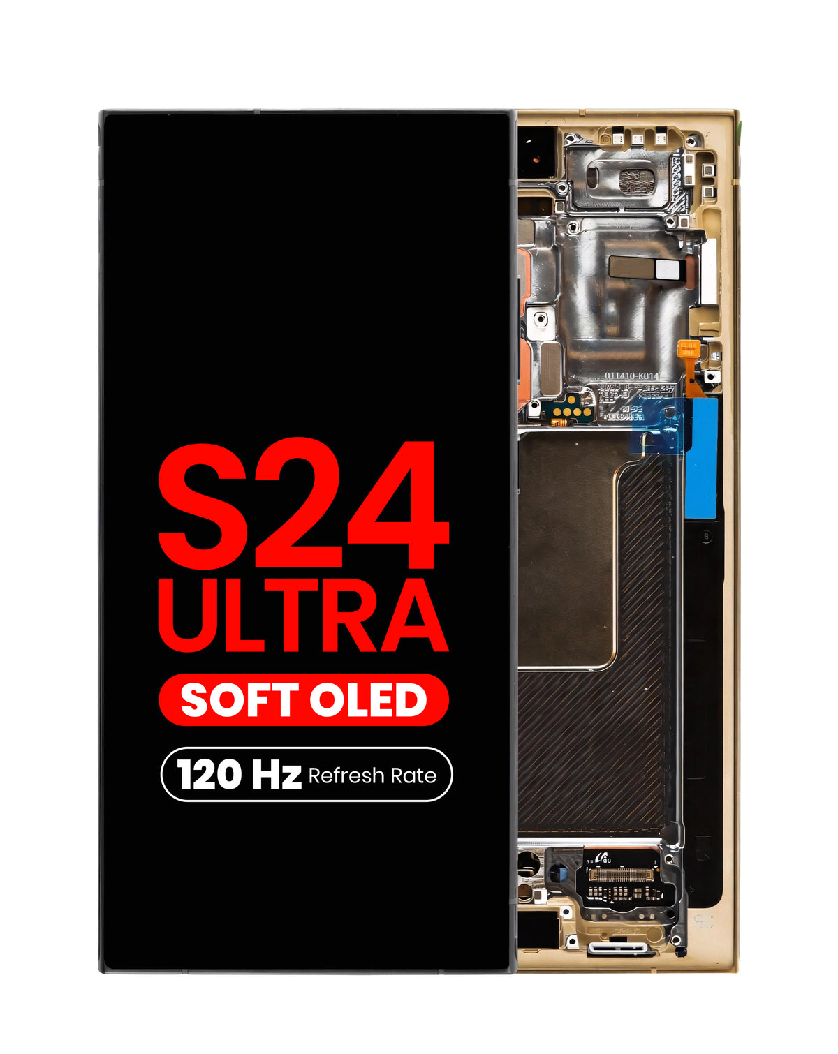 OLED Assembly with Frame for Galaxy S24 Ultra (S928) (Titanium Yellow) (Aftermarket Plus Soft / 120Hz)