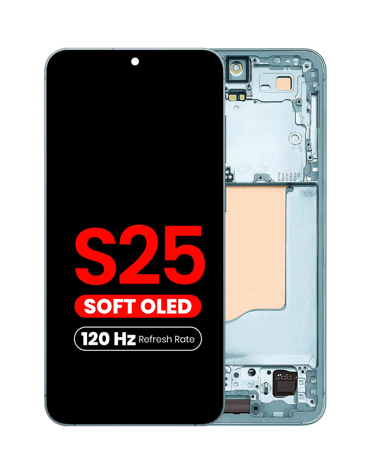 OLED Assembly with Frame for Galaxy S25 (S931) (Mint) (Aftermarket Plus Soft / 120Hz)