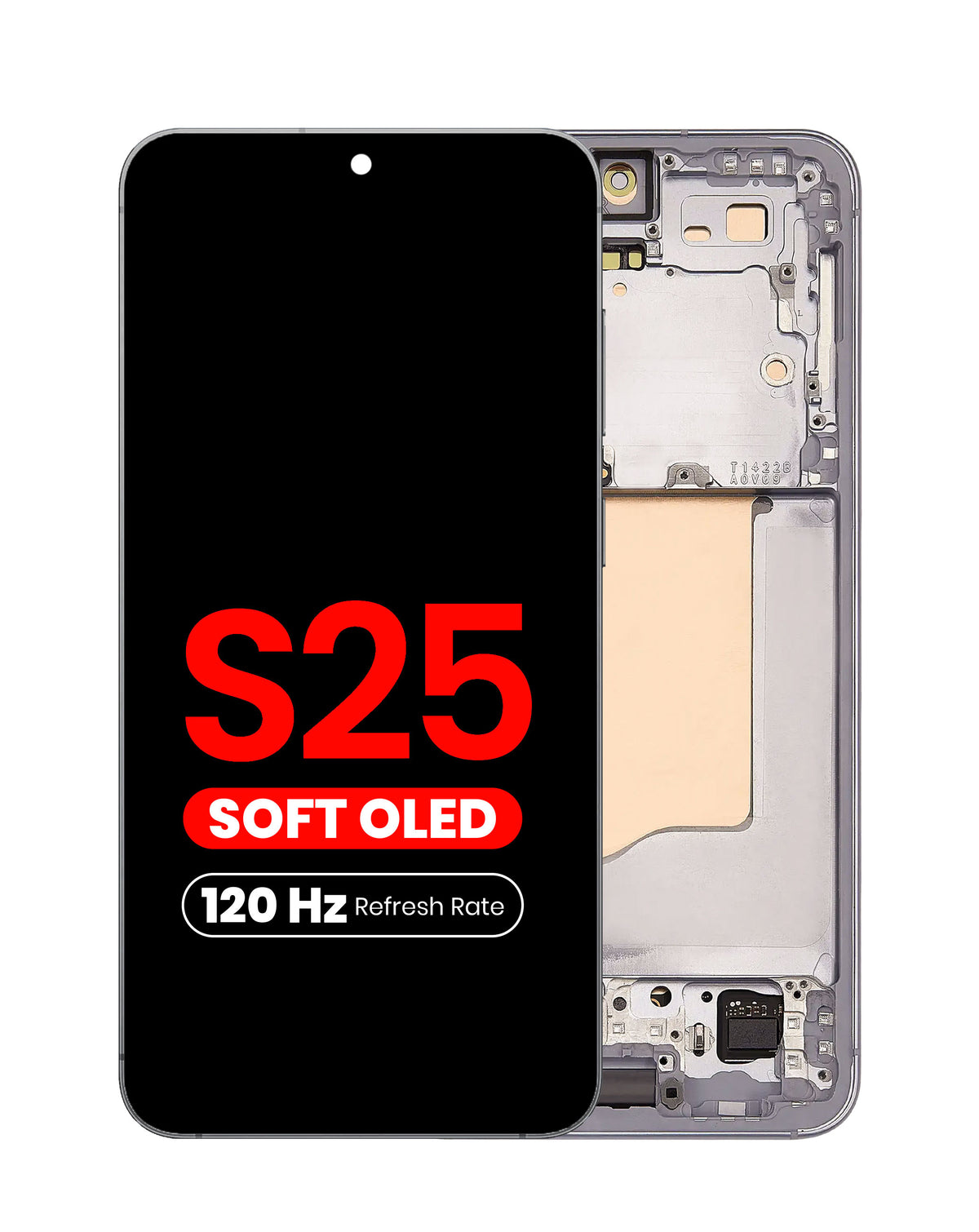 OLED Assembly with Frame for Galaxy S25 (S931) (Silver Shadow) (Aftermarket Plus Soft / 120Hz)