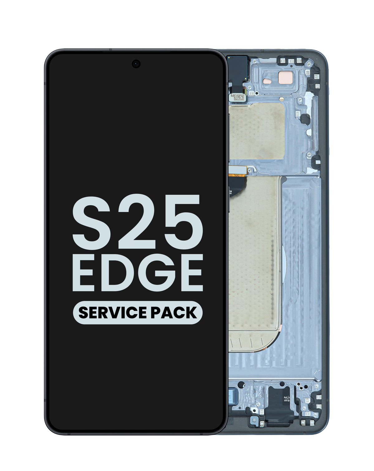 OLED Assembly with Frame for Galaxy S25 Edge (S937) (Titanium Jet Black) (Service Pack)