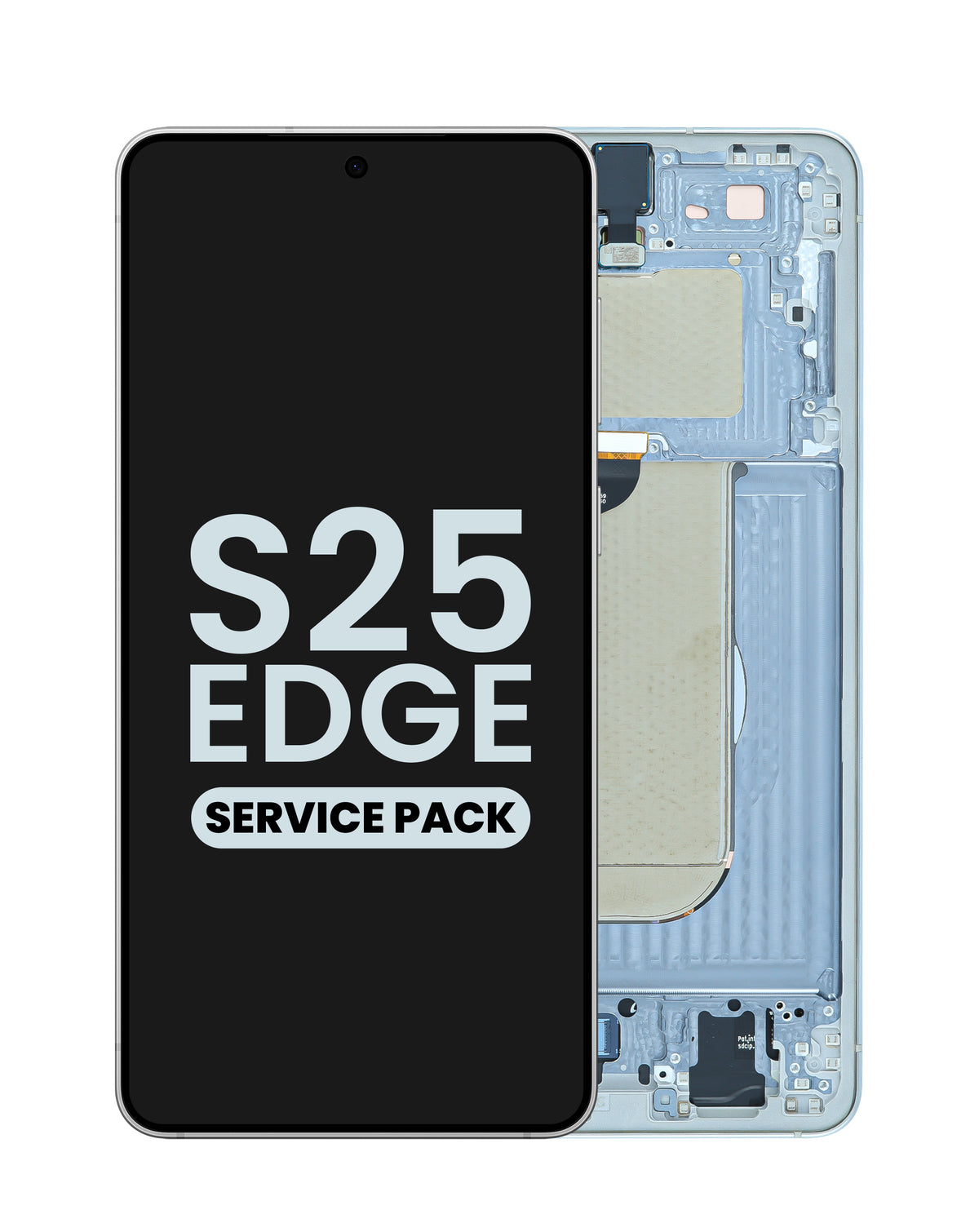 OLED Assembly with Frame for Galaxy S25 Edge (S937) (Titanium Silver) (Service Pack)