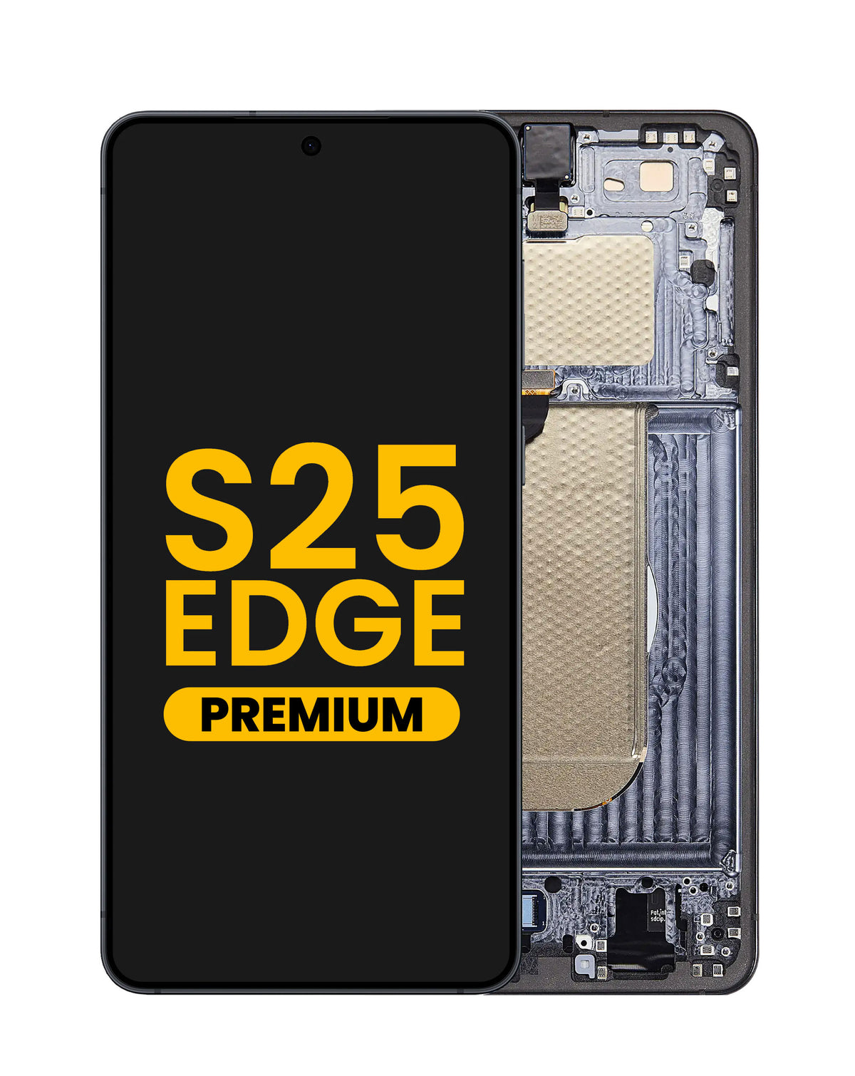 OLED Assembly with Frame for Galaxy S25 Edge (S937) (Titanium Jet Black) (Premium)