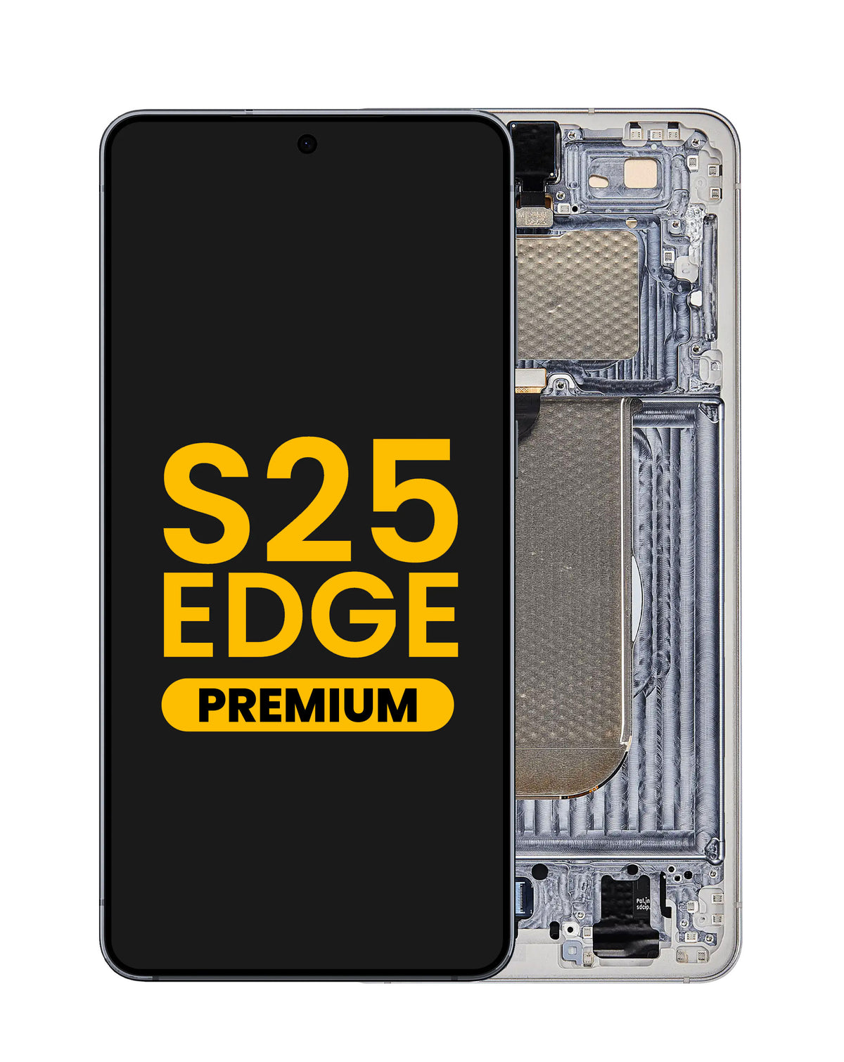 OLED Assembly with Frame for Galaxy S25 Edge (S937) (Titanium Silver) (Premium)