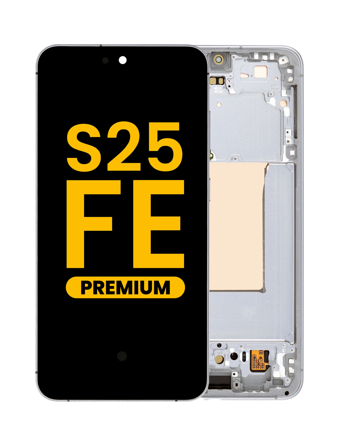 OLED Assembly with Frame for Galaxy S25 FE (S731) (White) (Premium)