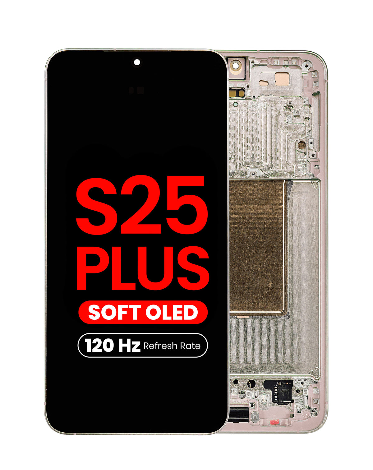 OLED Assembly with Frame for Galaxy S25 Plus (S936) (Pink Gold) (Aftermarket Pro Soft / 120Hz)