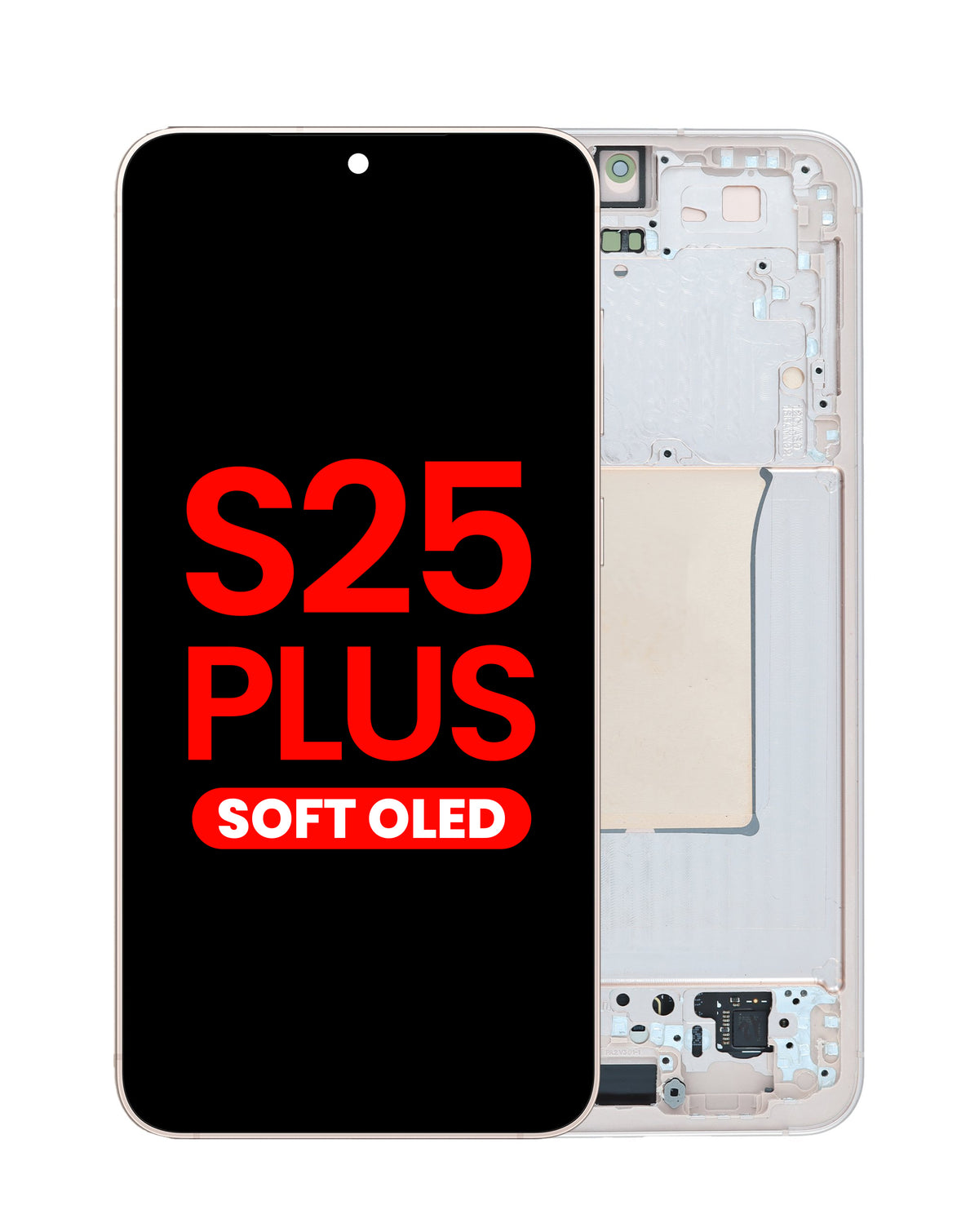 OLED Assembly with Frame for Galaxy S25 Plus (S936) (Pink Gold) (Aftermarket Plus Soft)