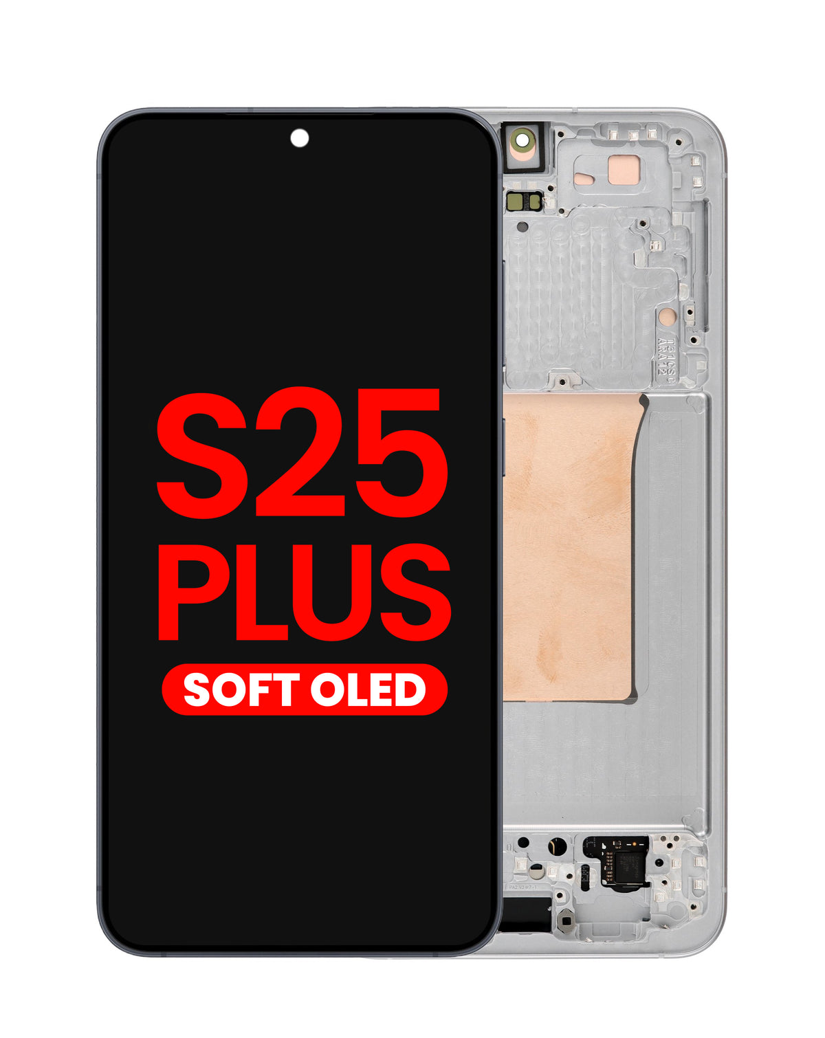 OLED Assembly with Frame for Galaxy S25 Plus (S936) (Silver Shadow) (Aftermarket Plus Soft)