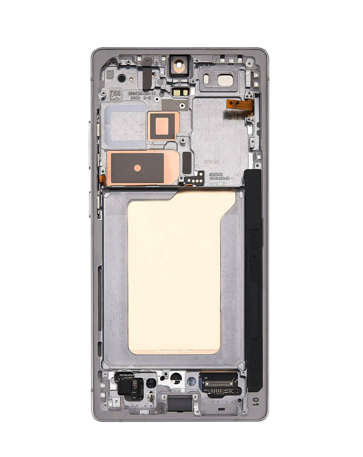OLED Assembly with Frame for Galaxy S25 Ultra (S938) (Titanium White Silver) (Aftermarket Plus Soft / 120Hz)