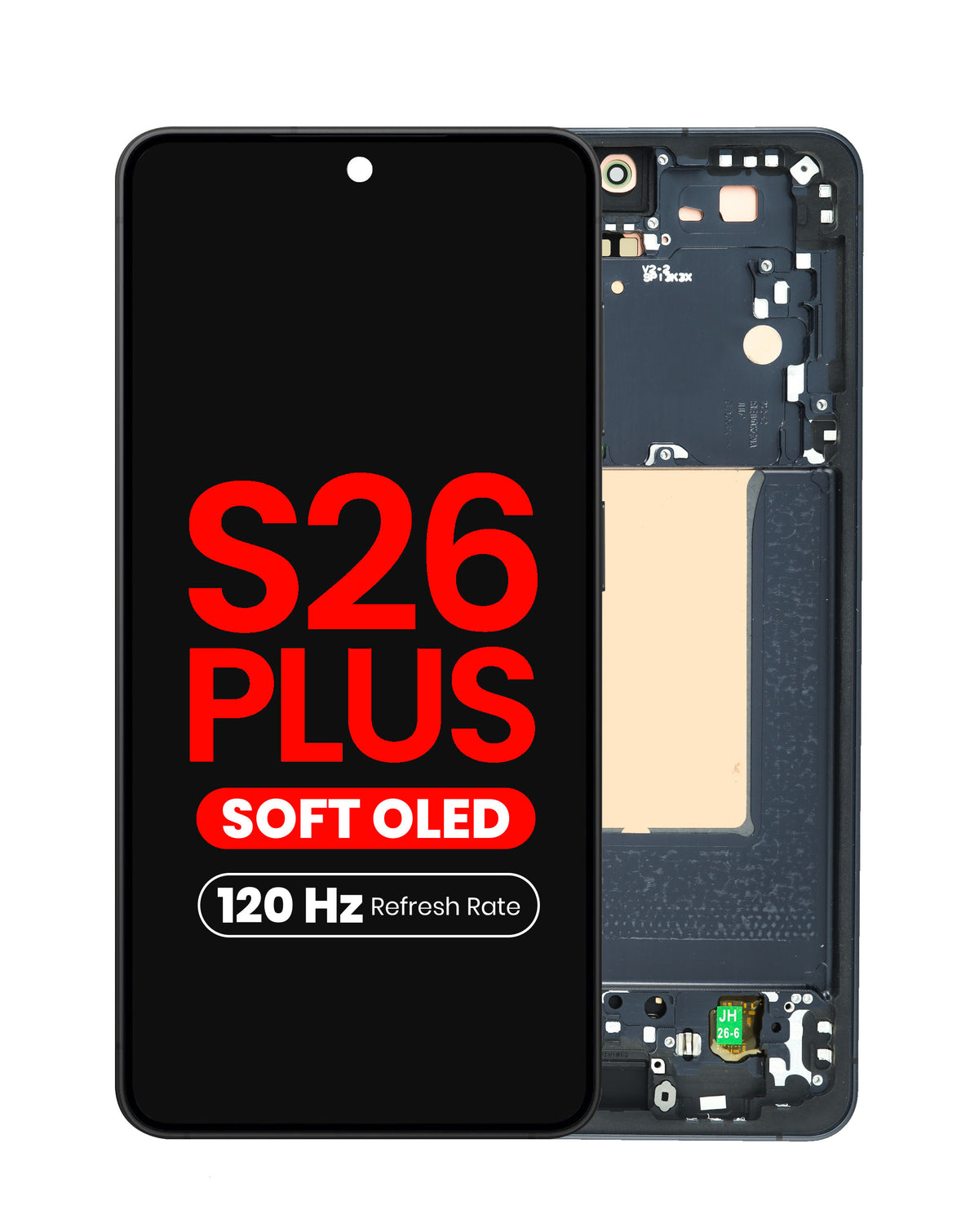 OLED Assembly with Frame for Galaxy S26 Plus (S947) (Black) (Aftermarket Plus Soft / 120Hz)