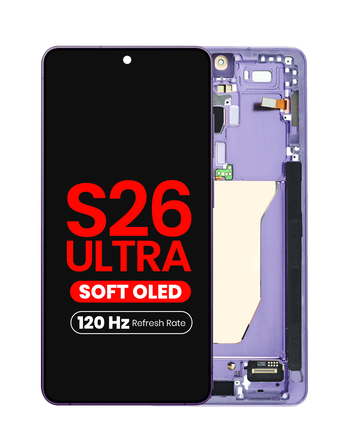 OLED Assembly with Frame for Galaxy S26 Ultra (S948) (Cobalt Violet) (Aftermarket Plus Soft / 120Hz)