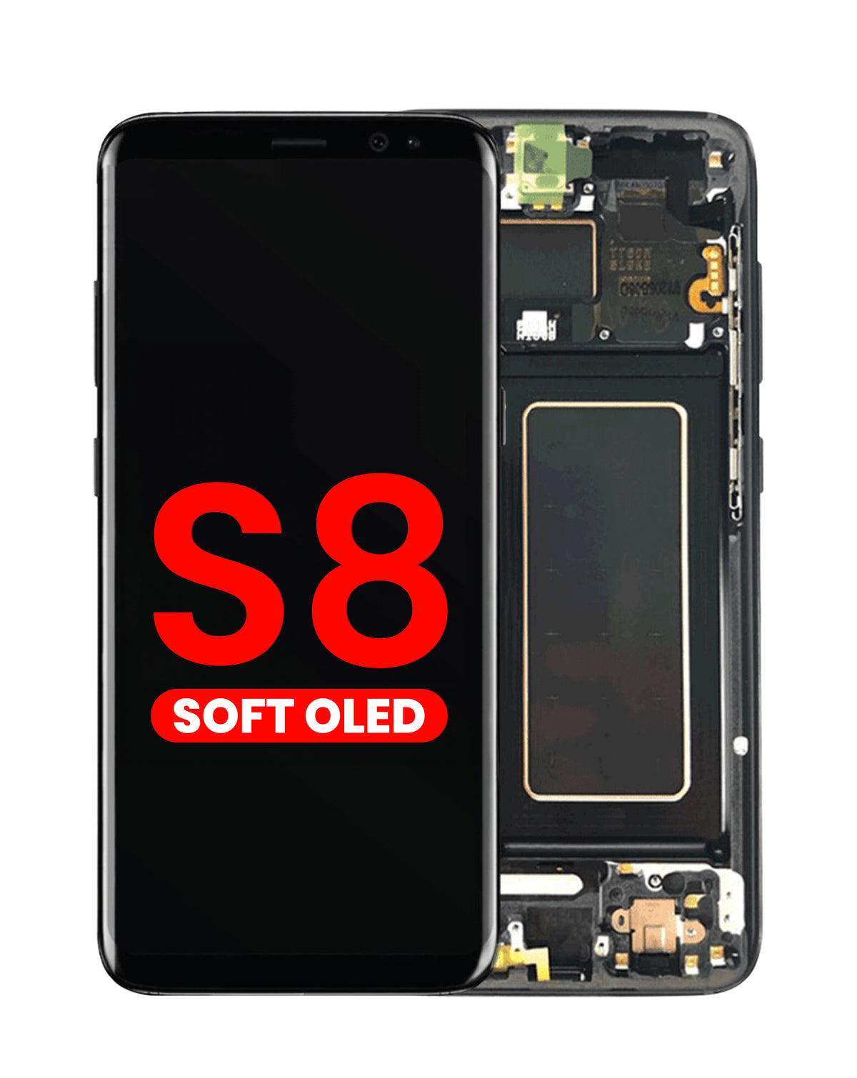 OLED Assembly with Frame for Galaxy S8 (G950) (MIDNIGHT BLACK) (Aftermarket OLED)
