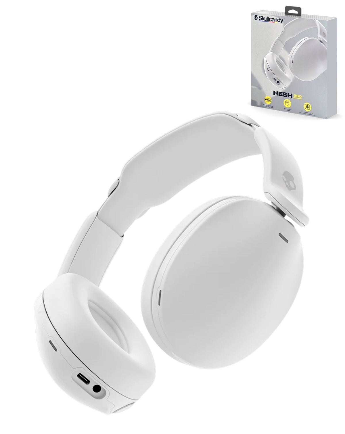 Skullcandy Hesh 360 Wireless Over Ear Headphones (WHITE) (Only Ground Shipping)