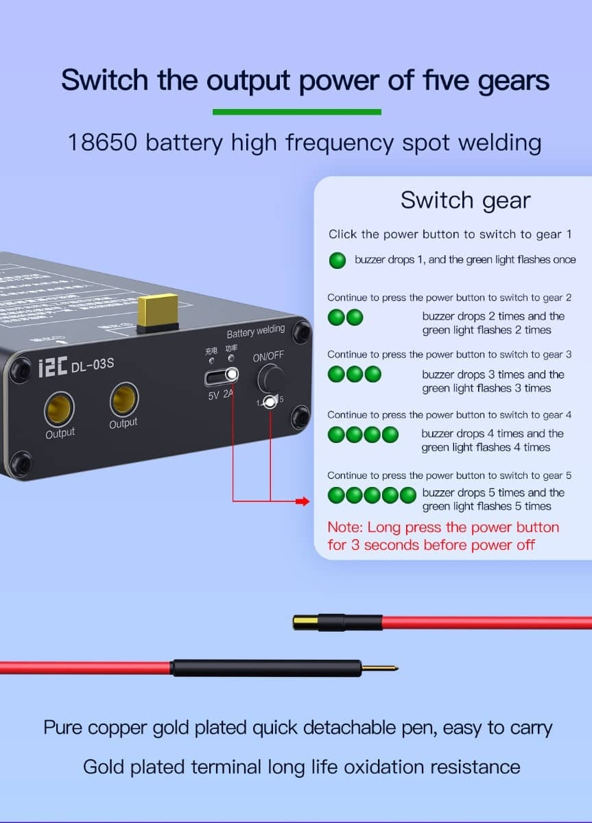 i2C DL-03S Battery Spot Welder Short Circuit Detection Repair (Only Ground Shipping)