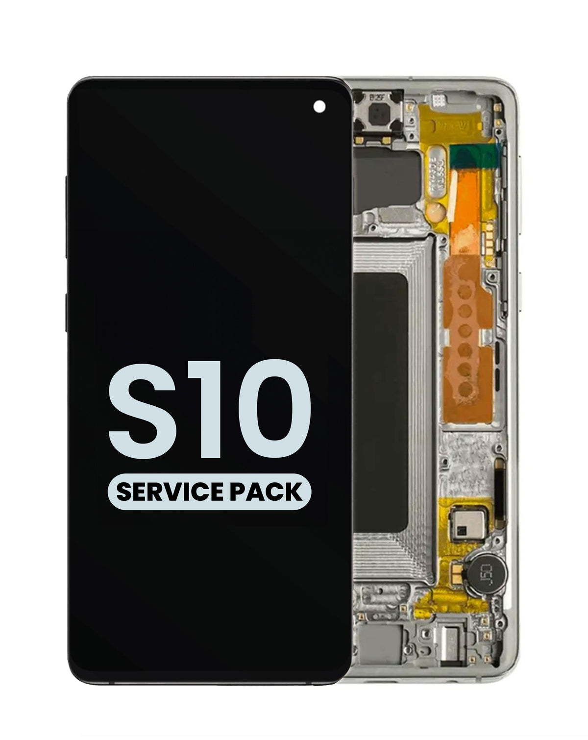 OLED Assembly with Frame for Galaxy S10 (G973) (PRISM WHITE) (Service Pack)