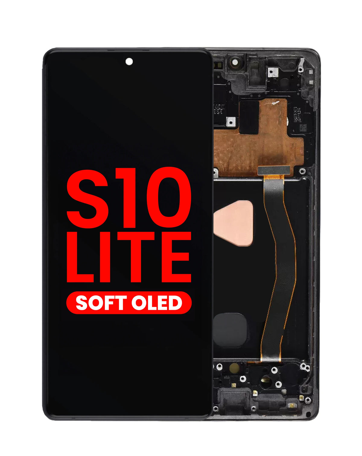 OLED Assembly with Frame for Galaxy S10 Lite (G770) (PRISM BLACK) (Aftermarket OLED)