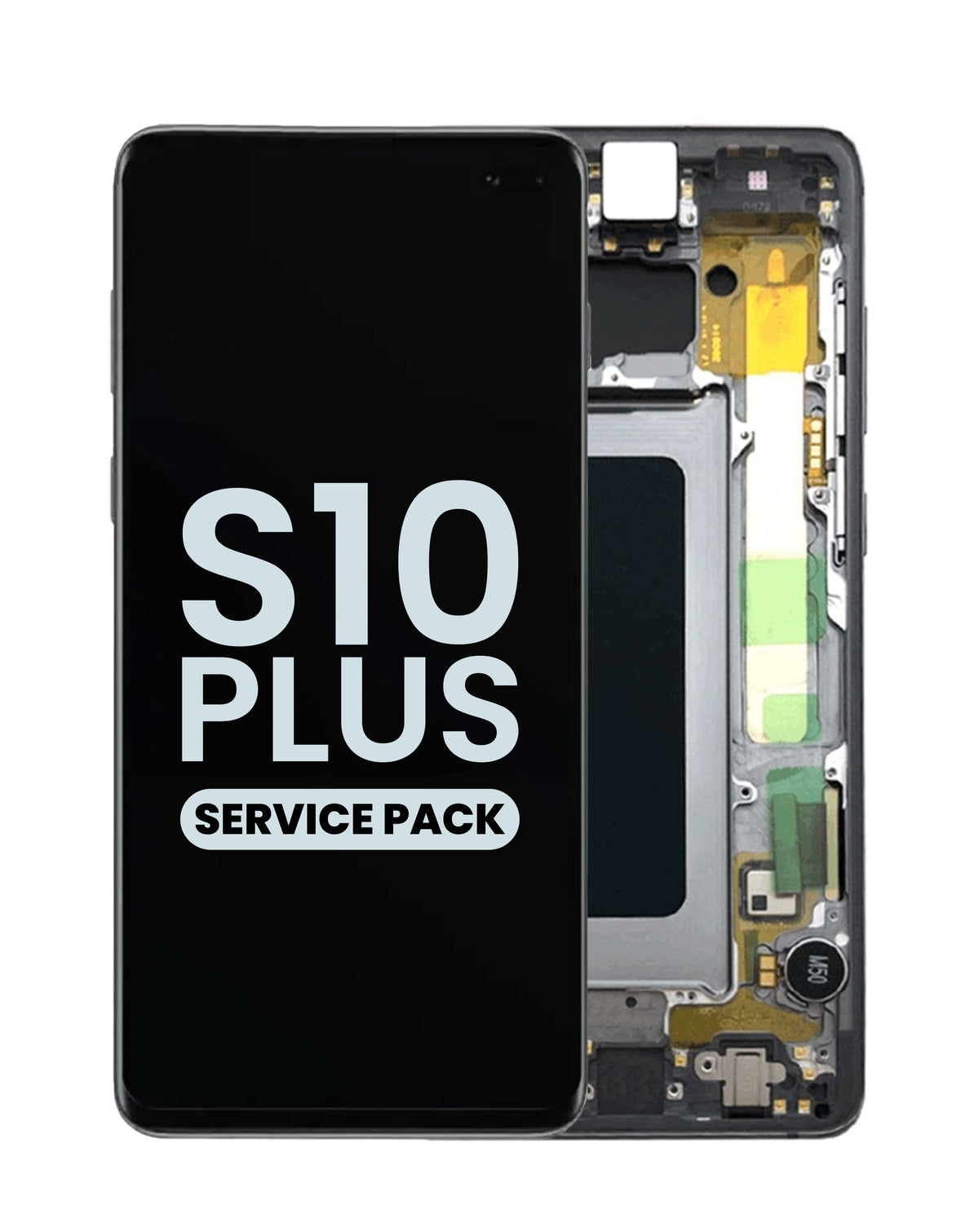 OLED Assembly with Frame for Galaxy S10 Plus (G975) (PRISM BLACK) (Service Pack)