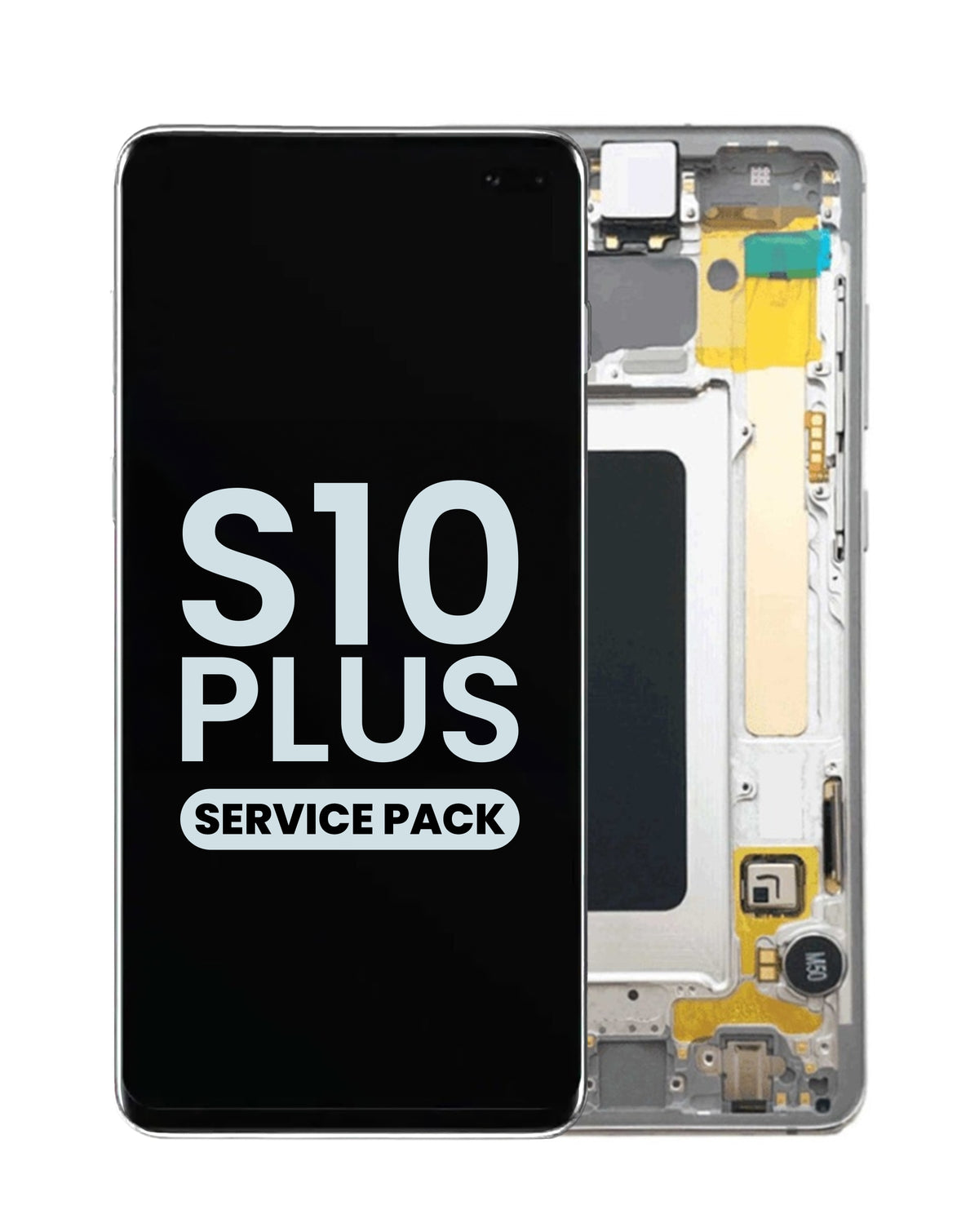 OLED Assembly with Frame for Galaxy S10 Plus (G975) (PRISM WHITE) (Service Pack)