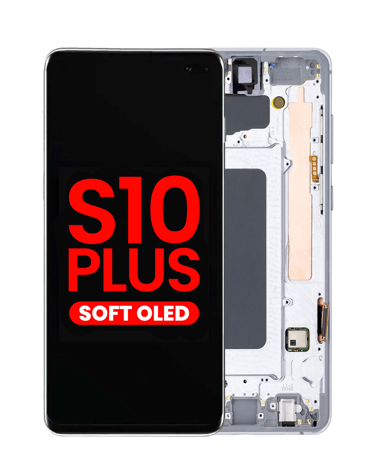 OLED Assembly with Frame for Galaxy S10 Plus (G975) (WHITE) (Aftermarket OLED)