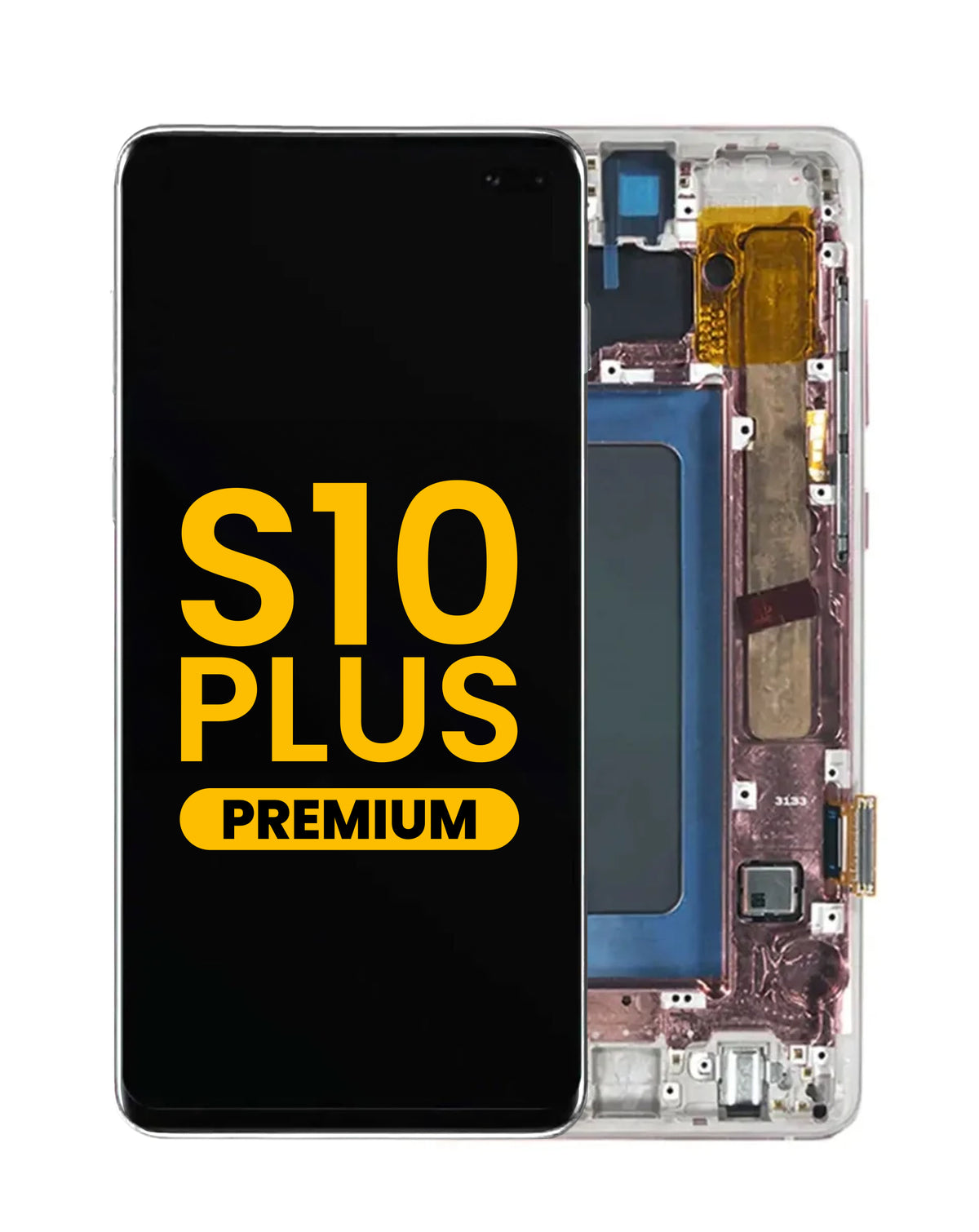 OLED Assembly with Frame for Galaxy S10 Plus (G975) (PRISM WHITE) (Premium)