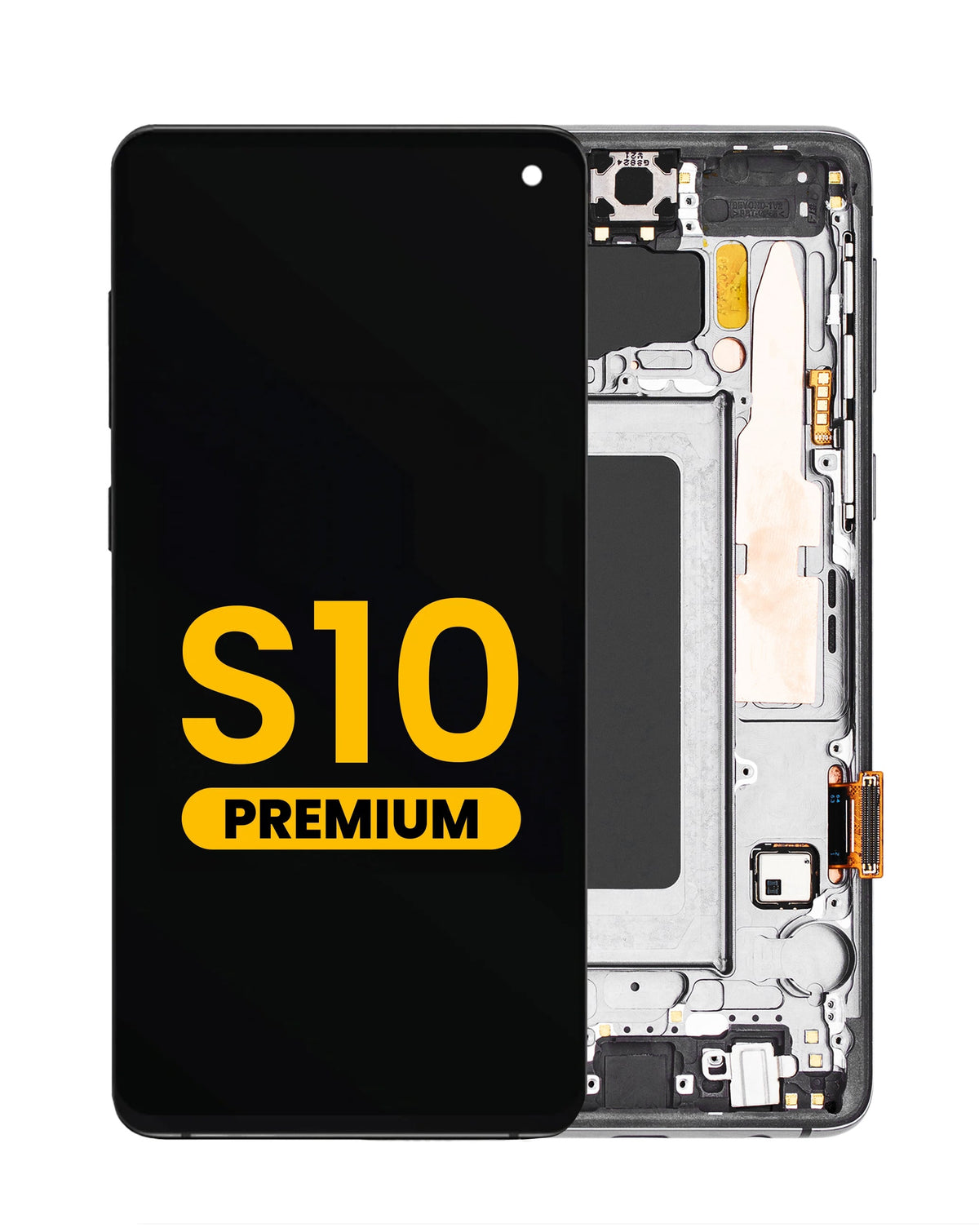 OLED Assembly with Frame for Galaxy S10 (G973) (PRISM BLACK) (Premium)