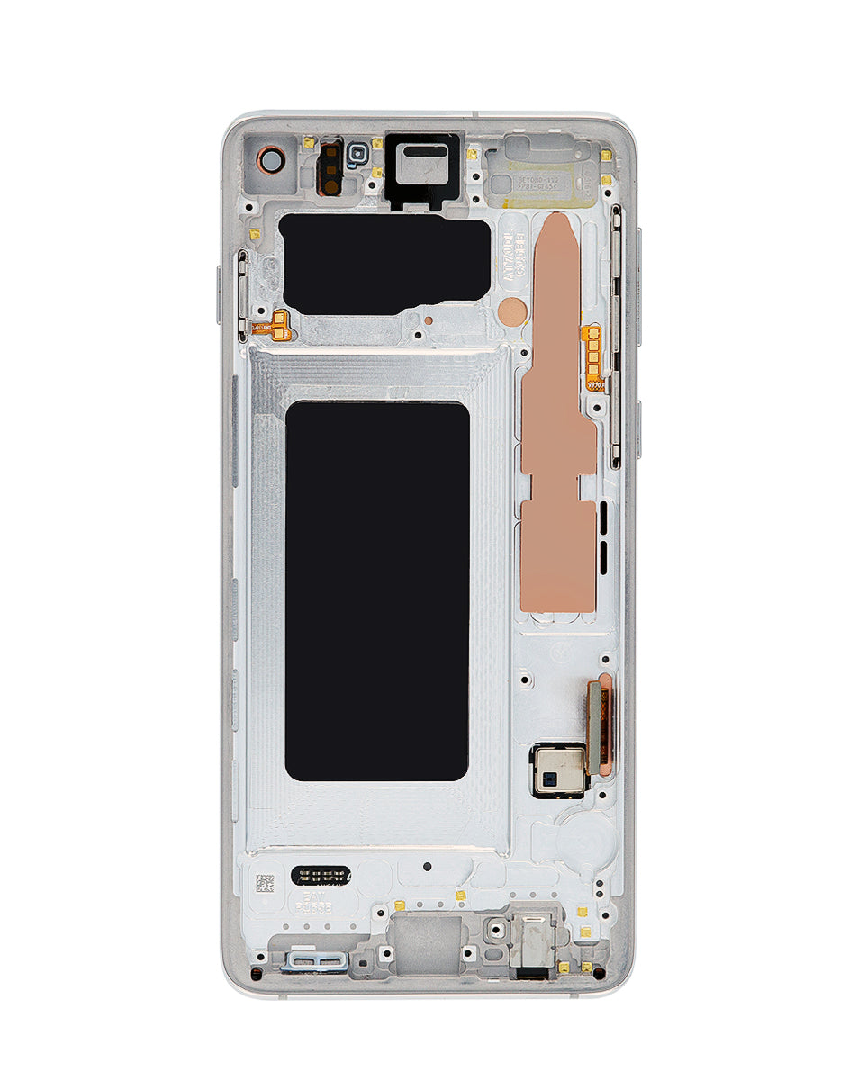 OLED Assembly with Frame for Galaxy S10 (G973) (PRISM WHITE) (Premium)
