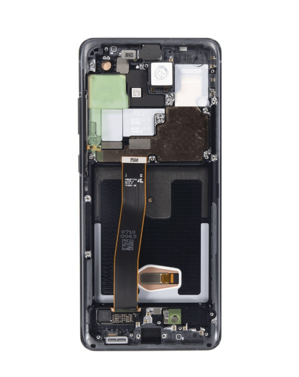 OLED Assembly with Frame for Galaxy S20 Ultra (G988) (Cosmic Black) (Service Pack)