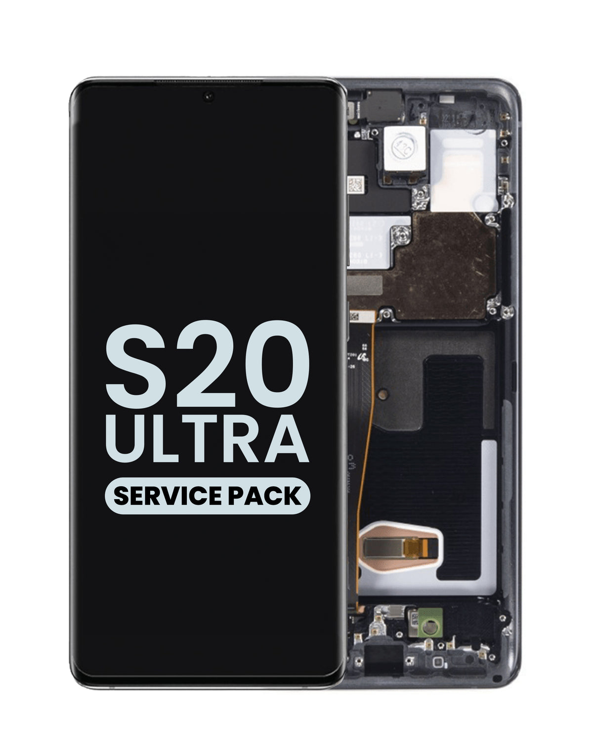 OLED Assembly with Frame for Galaxy S20 Ultra (G988) (Cosmic Black) (Service Pack)