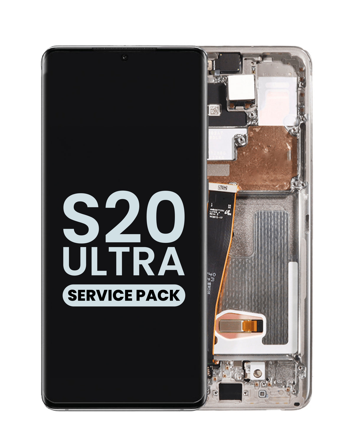 OLED Assembly with Frame for Galaxy S20 Ultra (G988) (Cloud White) (Service Pack)