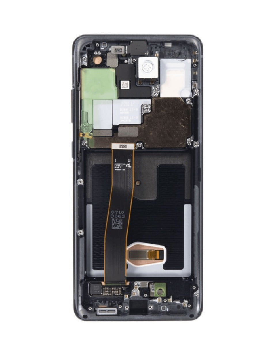 OLED Assembly with Frame for Galaxy S20 Ultra (G988) (Cosmic Black) (Aftermarket Plus Soft)
