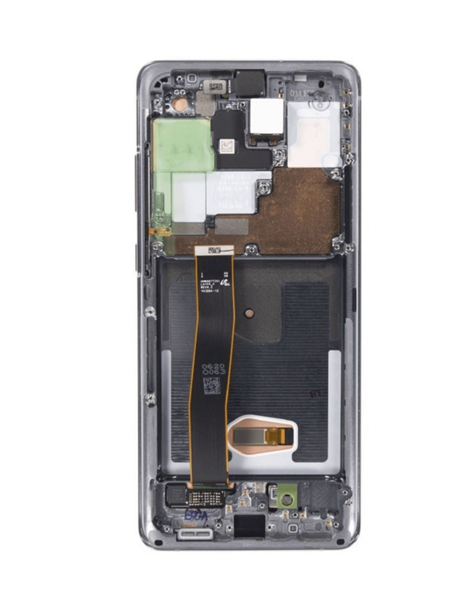 OLED Assembly with Frame for Galaxy S20 Ultra (G988) (Cosmic Gray) (Aftermarket Plus Soft)