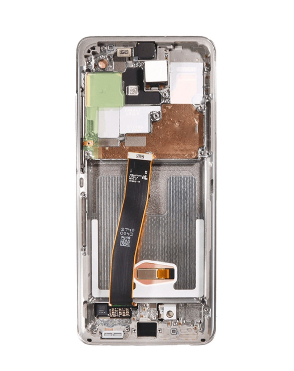 OLED Assembly with Frame for Galaxy S20 Ultra (G988) (Cloud White) (Aftermarket Plus Soft)