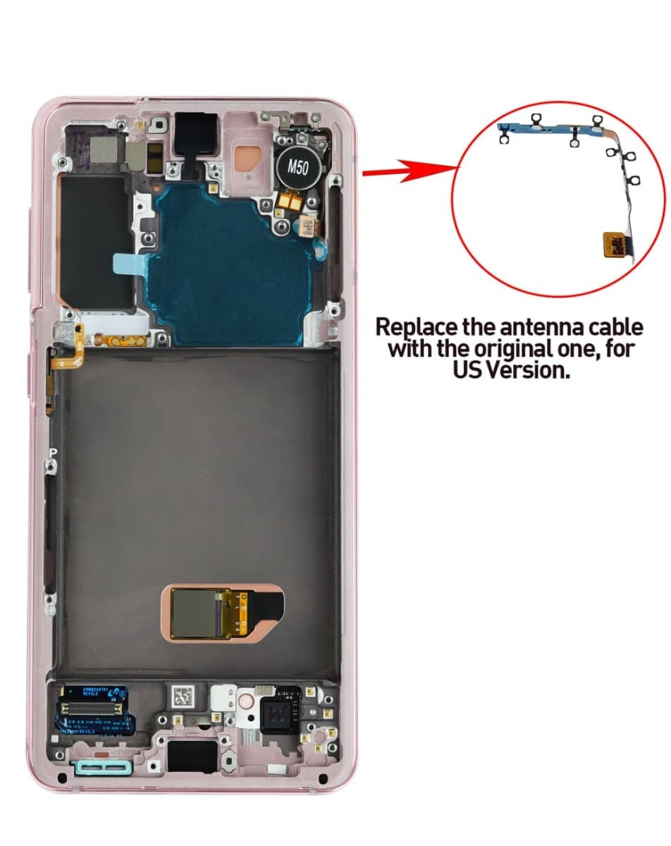 OLED Assembly with Frame for Galaxy S21 (G991) (Phantom Pink) (Service Pack)