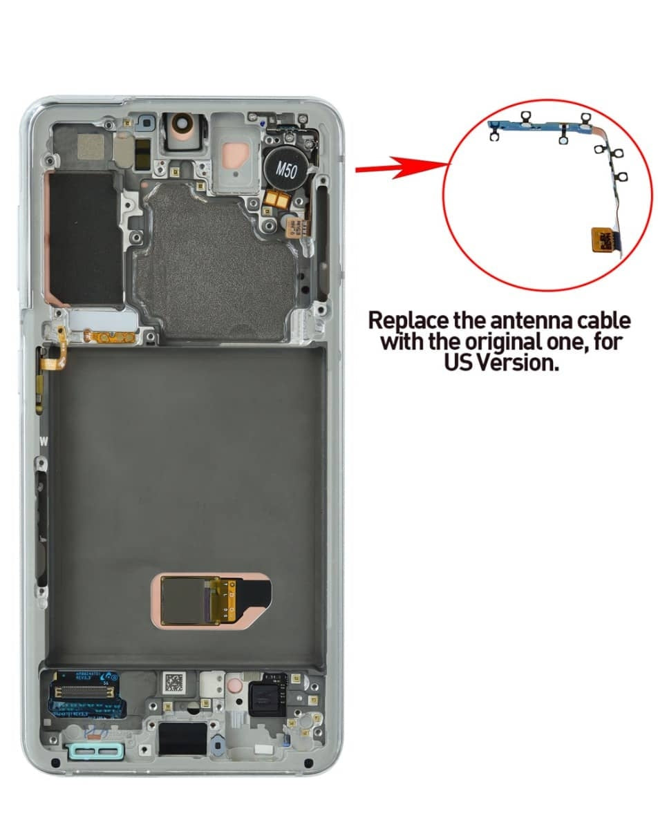 OLED Assembly with Frame for Galaxy S21 (G991) (Phantom Gray) (Service Pack)
