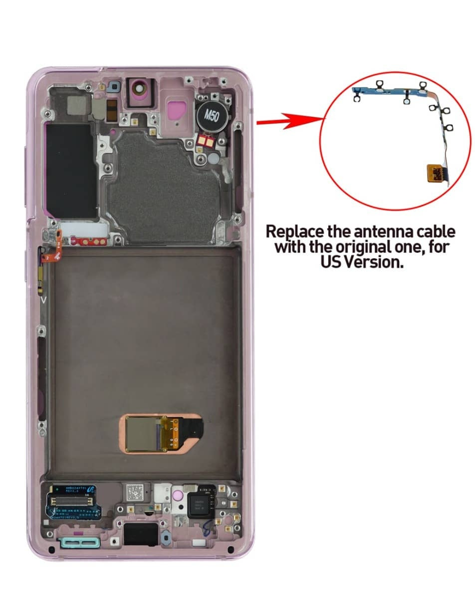 OLED Assembly with Frame for Galaxy S21 (G991) (Phantom Violet) (Service Pack)