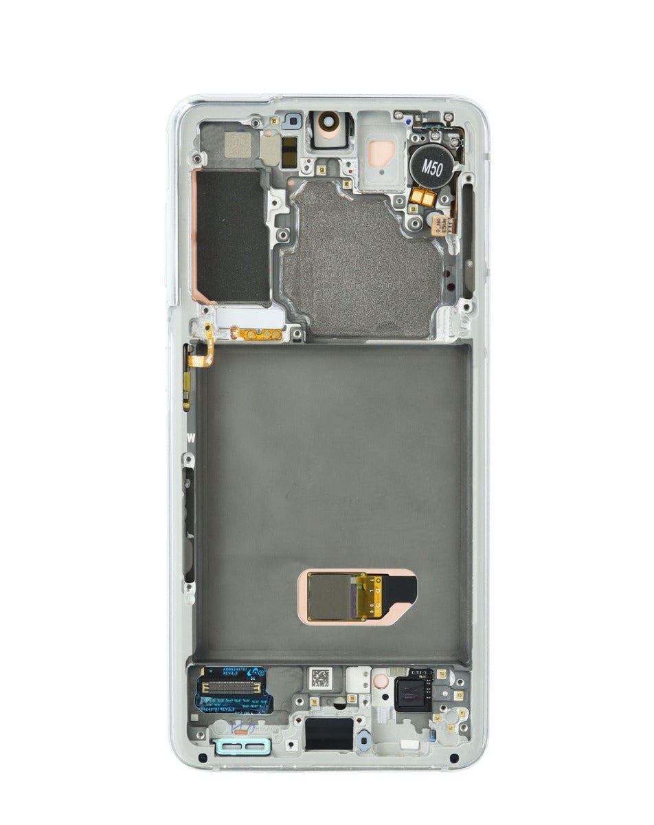 OLED Assembly with Frame for Galaxy S21 (G991) (Phantom White) (Service Pack)