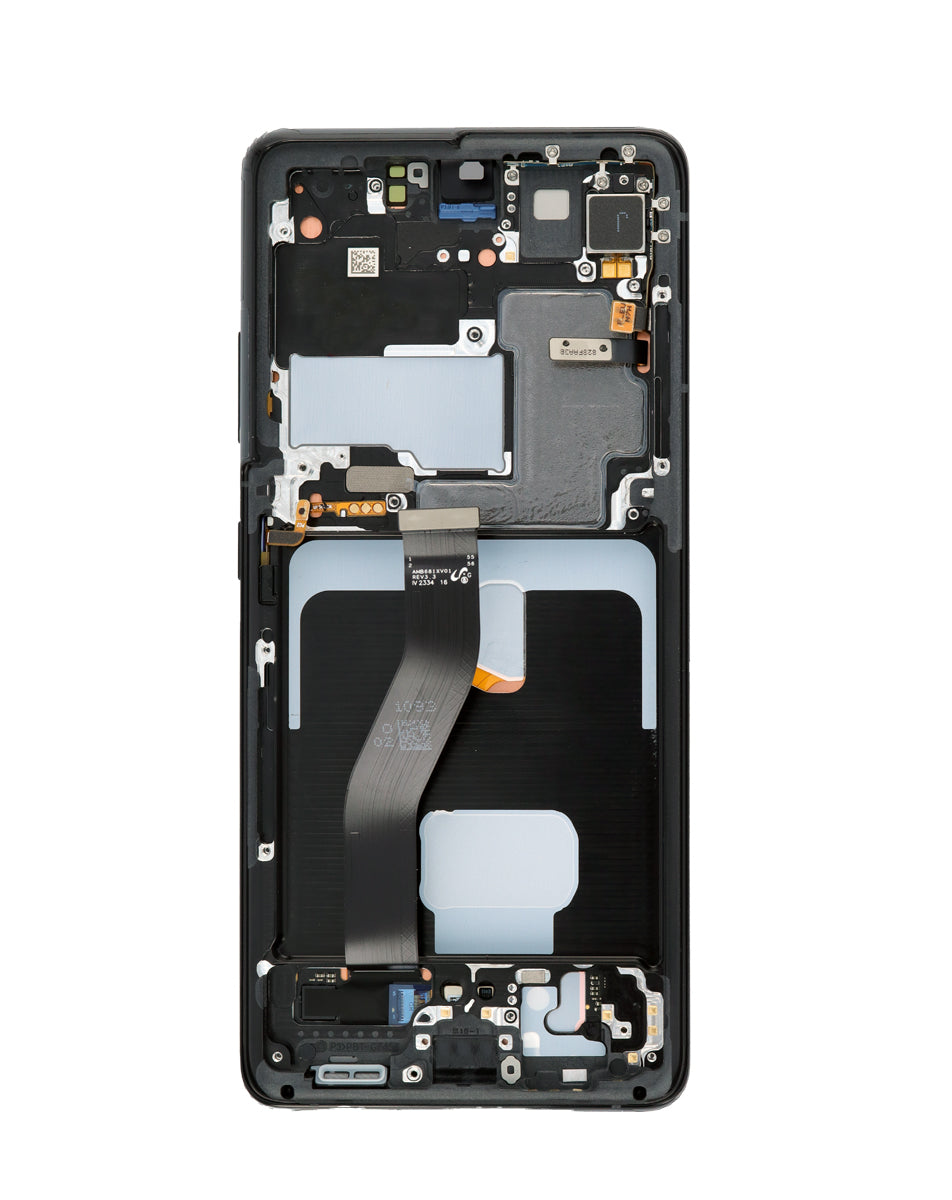 OLED Assembly with Frame for Galaxy S21 Ultra (G998) (Phantom Black) (Service Pack)