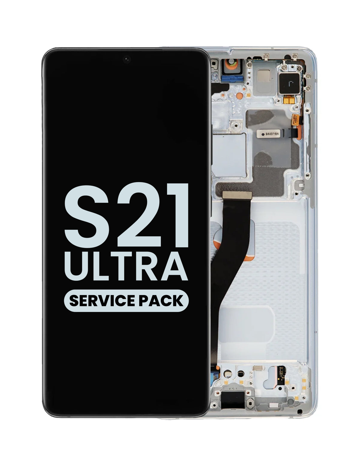 OLED Assembly with Frame for Galaxy S21 Ultra (G998) (Phantom Silver) (Service Pack)