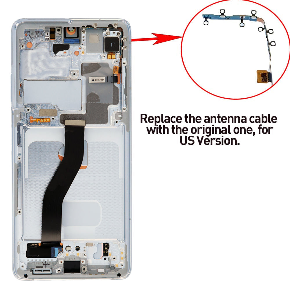 OLED Assembly with Frame for Galaxy S21 Ultra (G998) (Phantom Silver) (Service Pack)