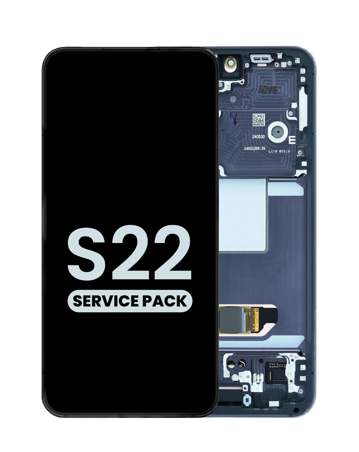 OLED Assembly with Frame for Galaxy S22 (S901) (Phantom Black) (Service Pack)